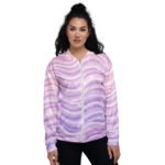Pastel Glitter Wave Bomber Jacket Sparkly Fashion