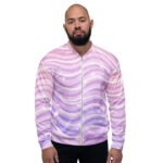 Pastel Glitter Wave Bomber Jacket Sparkly Fashion