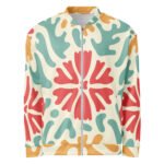 Retro Abstract Bomber Jacket Vintage 70s Pattern Coat