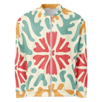 Retro Abstract Bomber Jacket Vintage 70s Pattern Coat