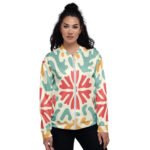 Retro Abstract Bomber Jacket Vintage 70s Pattern Coat