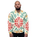 Retro Abstract Bomber Jacket Vintage 70s Pattern Coat