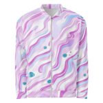 Pastel Swirl Bomber Jacket Dreamy Pink Purple Coat