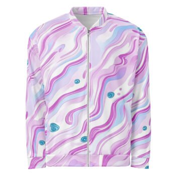 Pastel Swirl Bomber Jacket Dreamy Pink Purple Coat