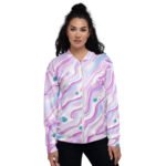 Pastel Swirl Bomber Jacket Dreamy Pink Purple Coat