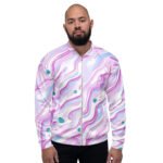 Pastel Swirl Bomber Jacket Dreamy Pink Purple Coat