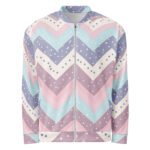 Pastel Chevron Bomber Jacket Dotted Zigzag Coat