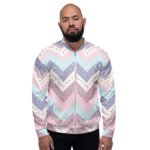 Pastel Chevron Bomber Jacket Dotted Zigzag Coat