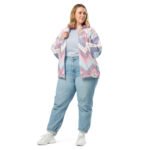 Pastel Chevron Bomber Jacket Dotted Zigzag Coat