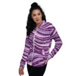 Purple Glitter Wave Bomber Jacket Sparkly Fashion