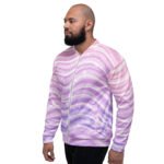 Pastel Glitter Wave Bomber Jacket Sparkly Fashion