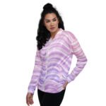 Pastel Glitter Wave Bomber Jacket Sparkly Fashion