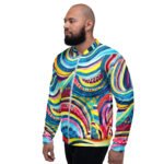 Psychedelic Abstract Bomber Jacket Vibrant Art Coat