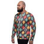 Retro Diamond Bomber Jacket Vintage Pattern Coat