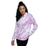 Pastel Swirl Bomber Jacket Dreamy Pink Purple Coat