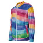 Rainbow Wave Bomber Jacket Watercolor Art Coat