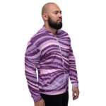 Purple Glitter Wave Bomber Jacket Sparkly Fashion