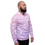 Pastel Glitter Wave Bomber Jacket Sparkly Fashion
