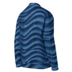 Blue Glitter Wave Bomber Jacket Sparkly Starry Coat