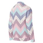 Pastel Chevron Bomber Jacket Dotted Zigzag Coat