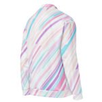 Pastel Stripe Bomber Jacket Soft Diagonal Fashion Coat