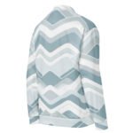 Light Blue Wave Bomber Jacket Soft Geometric Coat