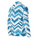 Blue 3d Chevron Bomber Jacket Geometric Fashion Coat