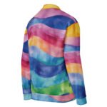 Rainbow Wave Bomber Jacket Watercolor Art Coat