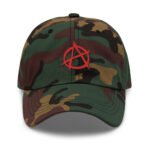 Anarchy Symbol Baseball Hat Punk Rock Embroidered Cap