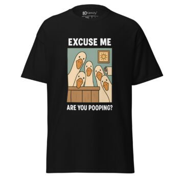 Funny Duck Bathroom T Shirt Hilarious Pooping Tee