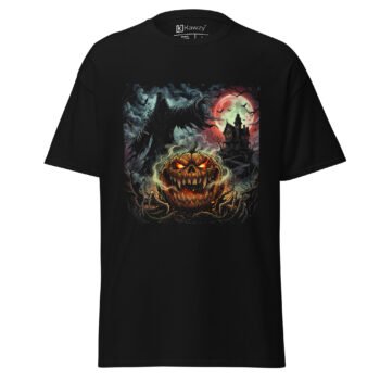 Home 23 Scary Pumpkin Halloween T Shirt Grim Reaper Design