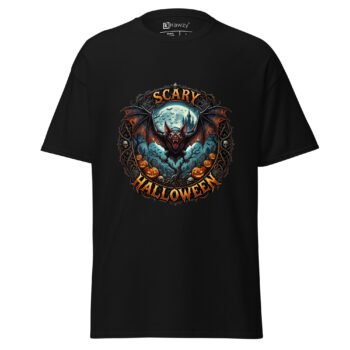 Home 17 Scary Bat Halloween T Shirt Spooky Graveyard Tee
